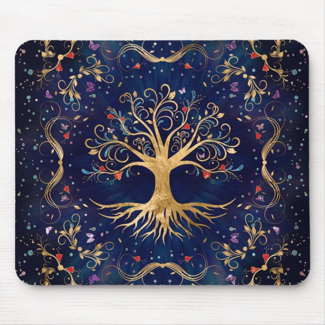 Colorful Tree of Life - Yggdrasil Mouse Pad (Front)