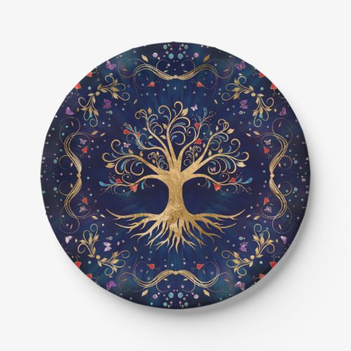 Colorful Tree of Life _ Yggdrasil Paper Plates