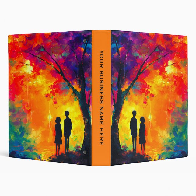 Colorful Tree of Love 3 Ring Binder (Background)