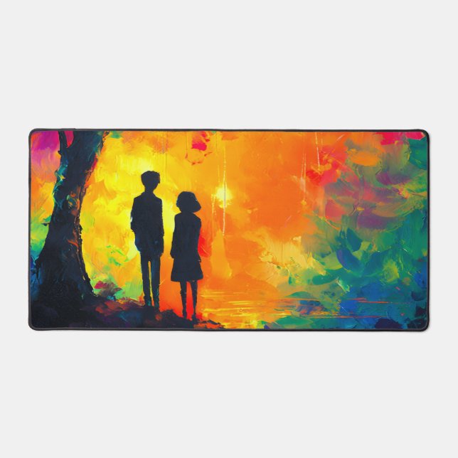 Colorful Tree of Love Desk Mat (Front)