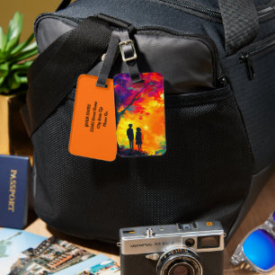 Colorful Tree of Love Luggage Tag