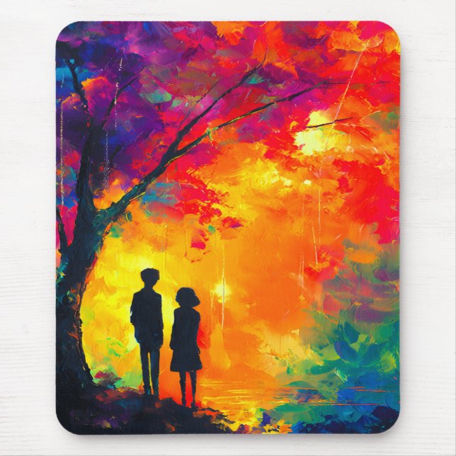 Colorful Tree of Love Mouse Pad (Front)