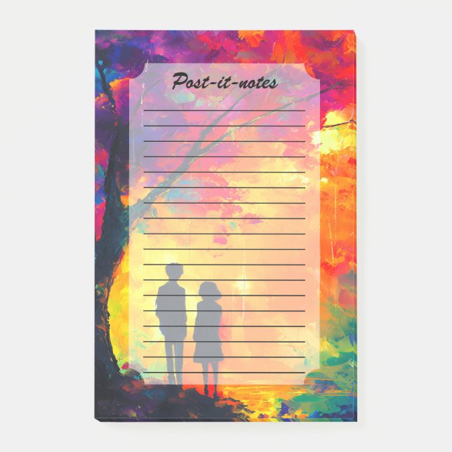 Colorful Tree of Love Post-it Notes (Front)