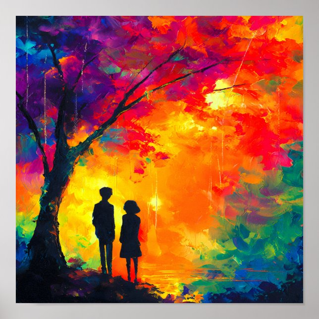 Colorful Tree of Love Poster (Front)