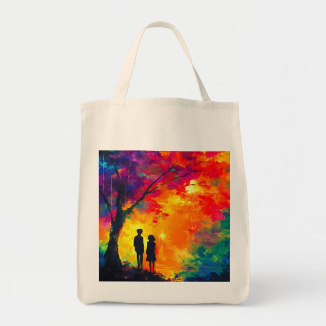 Colorful Tree of Love Tote Bag (Front)
