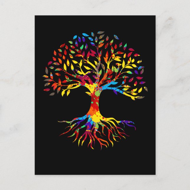 Colorful Tree Roots Nature Lover Postcard (Front)