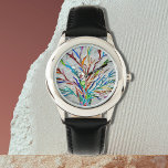Colorful Tree Watch<br><div class="desc">This unique watch is decorated with a colorful mosaic tree design.
Original Mosaic © Michele Davies.</div>