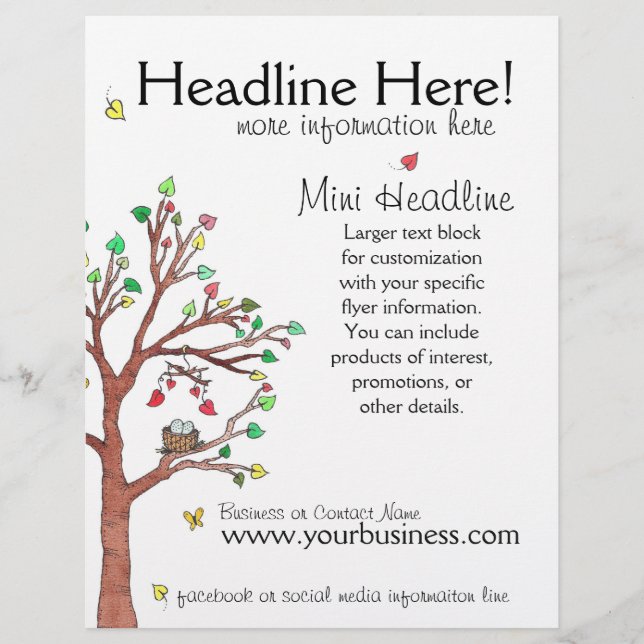 Colorful Tree with Bird Nest Flyer (Front)