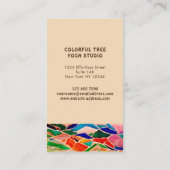 Colorful Tree Yoga Studio Beige Coral Business Card (Back)
