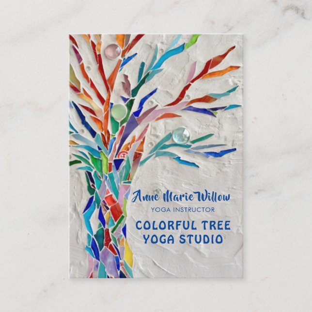 Colorful Tree Yoga Studio Business Card (Front)