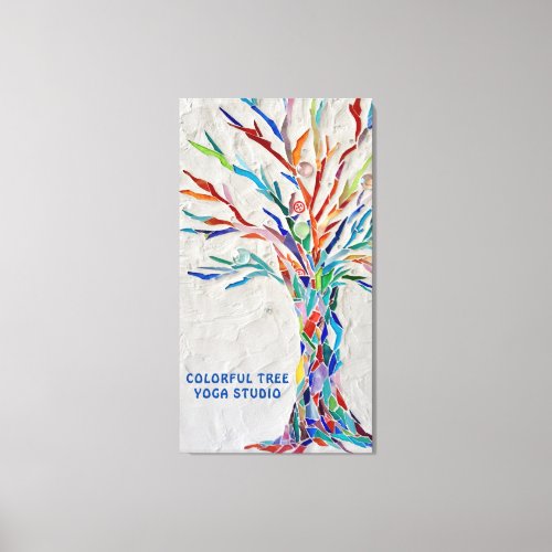 Colorful Tree Yoga Studio Canvas Print