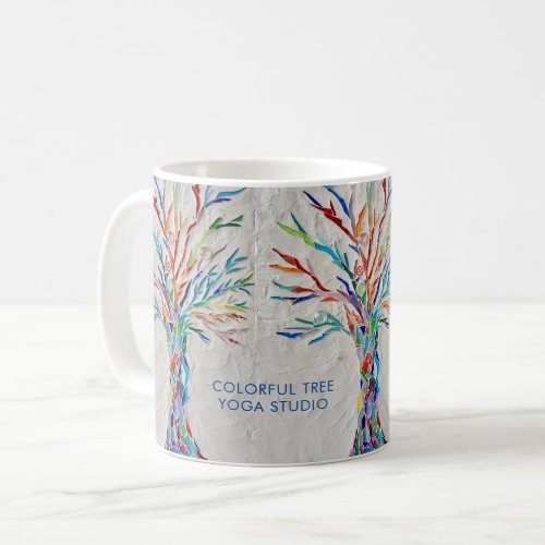 Colorful Tree Yoga Studio Mosaic Tree Customize Coffee Mug
