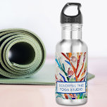 Colorful Tree Yoga Studio Stainless Steel Water Bottle<br><div class="desc">This attractive water bottle is decorative and practical as well as a way to promote your business.
It features a print of one of my original mosaics.
Customize it with your name or that of your studio,  shop or business.
Original Mosaic Design © Michele Davies</div>