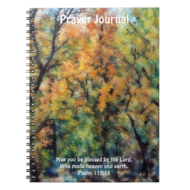 Colorful Trees Bible Verse Prayer Journal (Front)