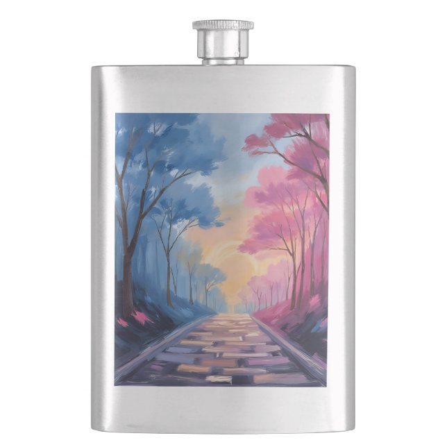 Colorful Trees Flask (Front)