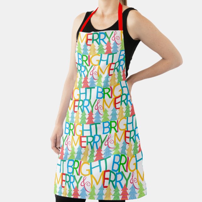 Colorful Trees Holiday Apron (Insitu)