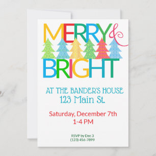 Colorful Trees Holiday Invitation