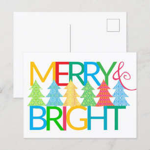 Colorful Trees Holiday Postcard