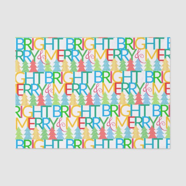 Colorful Trees Holiday Tissue Paper (Front)