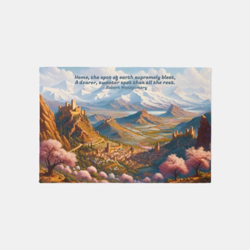 Colorful Trees Mountains Entry Rug Welcome Mat
