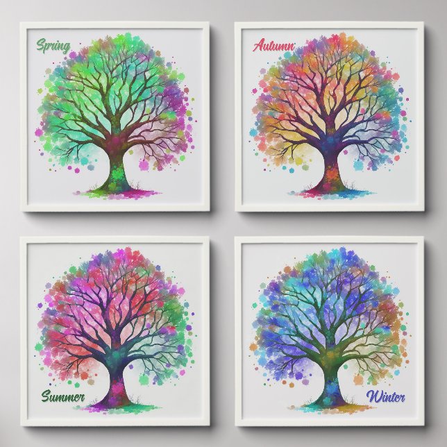 Colorful Trees Photo Tiles (Front Set)
