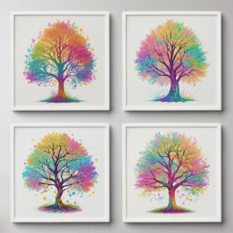 Colorful Trees Photo Tiles