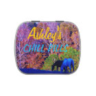 Colorful  Trees W / Horses : Teal blue Name