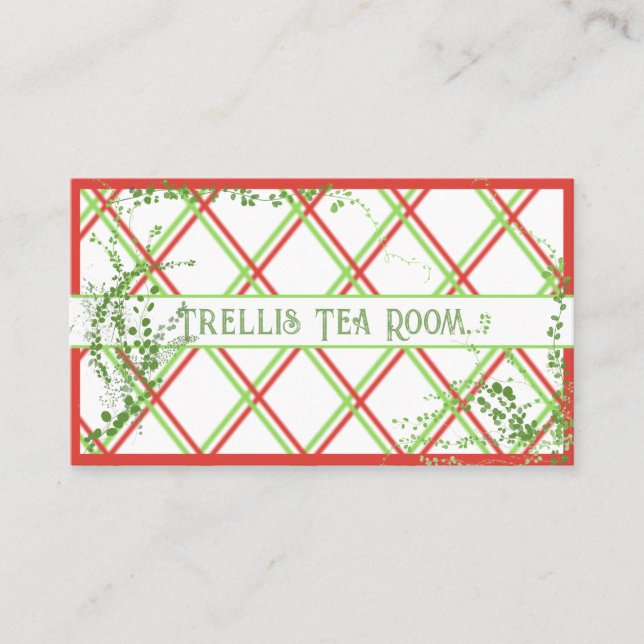Colorful Trellis and Foliage Business Card (Front)