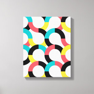 Colorful, trendy, cheerful, fun modern geometric canvas print
