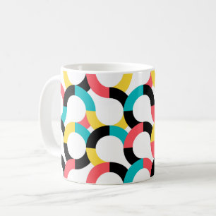 Colorful, trendy, cheerful, fun modern geometric coffee mug