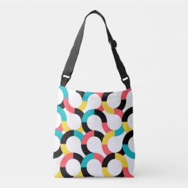 Colorful, trendy, cheerful, fun modern geometric crossbody bag