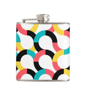Colorful, trendy, cheerful, fun modern geometric flask