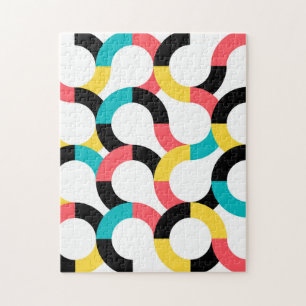 Colorful, trendy, cheerful, fun modern geometric jigsaw puzzle