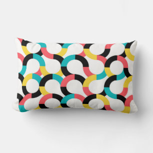 Colorful, trendy, cheerful, fun modern geometric lumbar pillow