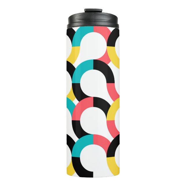 Colorful, trendy, cheerful, fun modern geometric thermal tumbler (Front)