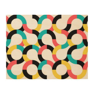 Colorful, trendy, cheerful, fun modern geometric wood wall art