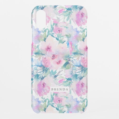 Colorful trendy flowers collage iPhone XR case