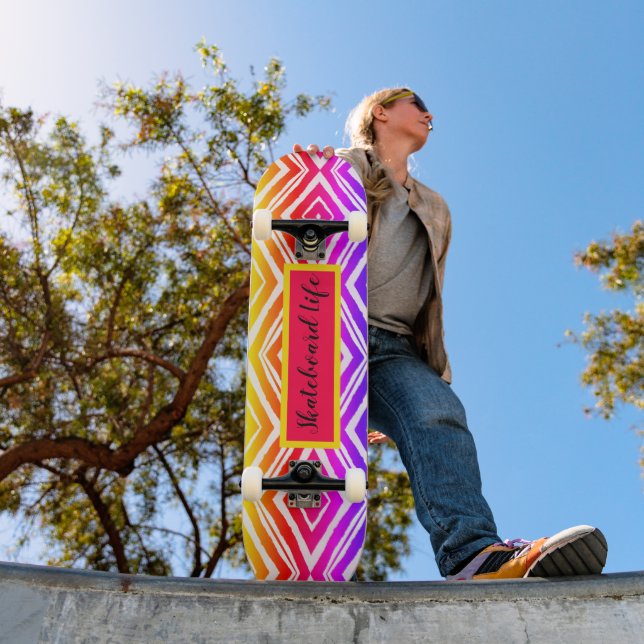  Colorful Trendy Geometric Skateboard (Outdoor 1)