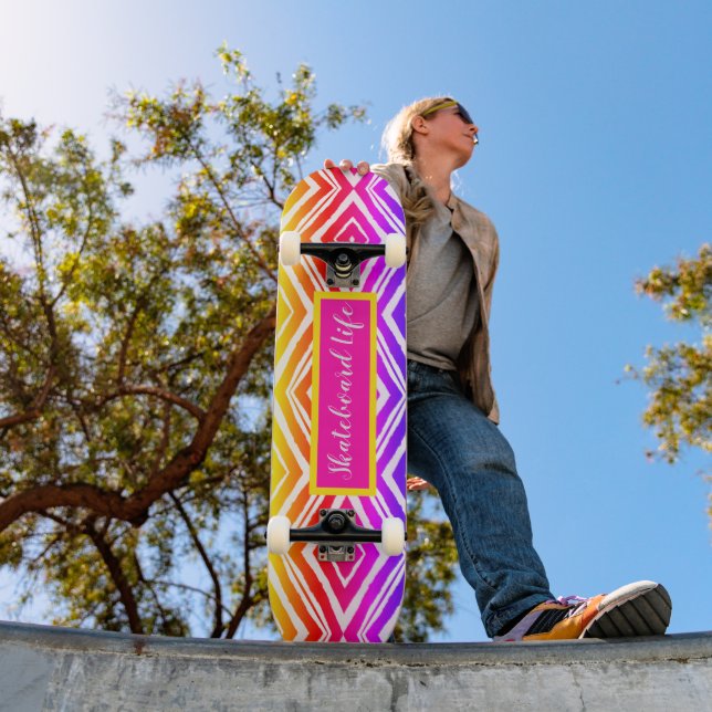  Colorful Trendy Geometric Skateboard (Outdoor 1)
