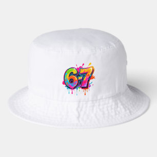 Colorful Trendy Modern Teen 6-7 67 Bucket Hat