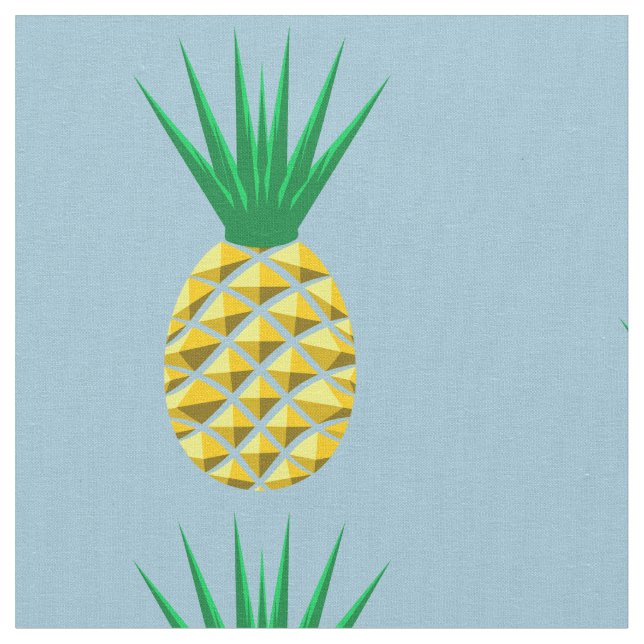 Colorful Trendy Pineapple Pattern Fabric (Close Up)