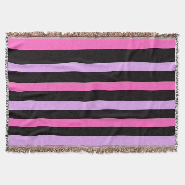 Colorful Trendy pink and black  Throw Blanket (Front)