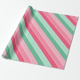 Colorful Trendy Pink Red Green Modern Elegant Wrapping Paper