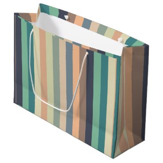 Colorful Trendy Stripes Birthday Large Gift Bag