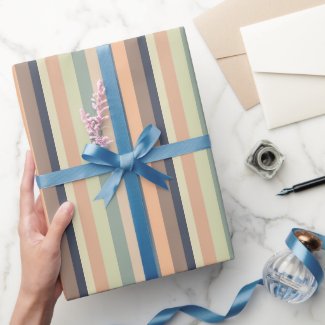 Colorful Trendy Stripes Birthday Wrapping Paper