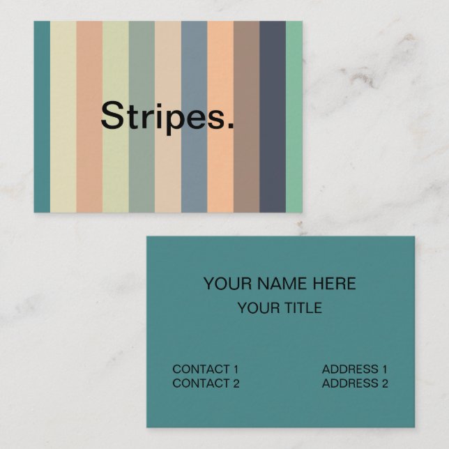 Colorful Trendy Stripes  Business Card (Front/Back)
