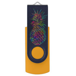 Colorful Trendy Tropical Pineapple Flash Drive