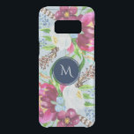 Colorful trendy watercolors flowers composition 3 uncommon samsung galaxy s8 case<br><div class="desc">Modern trendy colorful watercolors flowers bouquet composition design over light blue background.
Optional monogram.</div>