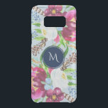 Colorful trendy watercolors flowers composition 3 uncommon samsung galaxy s8 case<br><div class="desc">Modern trendy colorful watercolors flowers bouquet composition design over light blue background.
Optional monogram.</div>