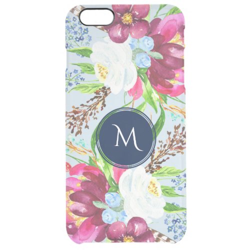 Colorful trendy watercolors flowers composition 4 clear iPhone 6 plus case